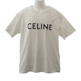 セリーヌ CELINE ルーズ Tシャツ M 2X681671Q.01CC 半袖Ｔシャツ コットン チョーク ブラック レディース メンズ【中古】【ABランク】