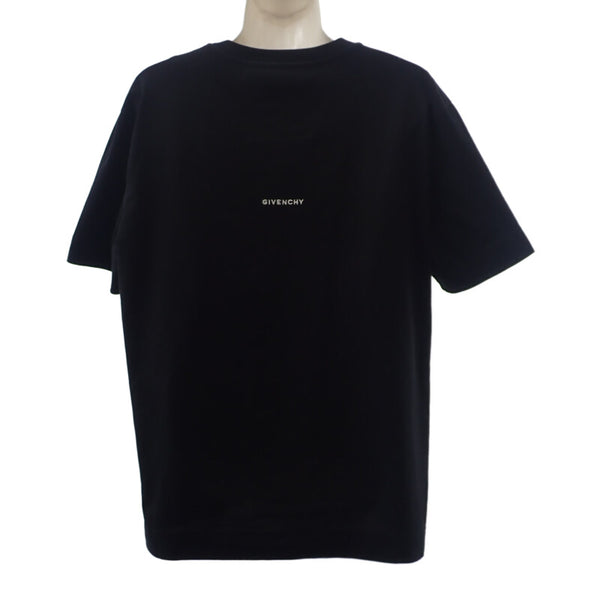 ジバンシー Givenchy ロゴ刺繍入り XL BM716G3YCD 半袖Ｔシャツ コットン ブラック レディース メンズ【中古】【ABランク】