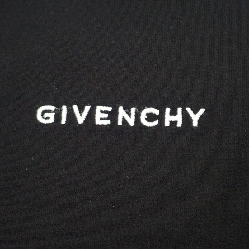 ジバンシー Givenchy ロゴ刺繍入り XL BM716G3YCD 半袖Ｔシャツ コットン ブラック レディース メンズ【中古】【ABランク】