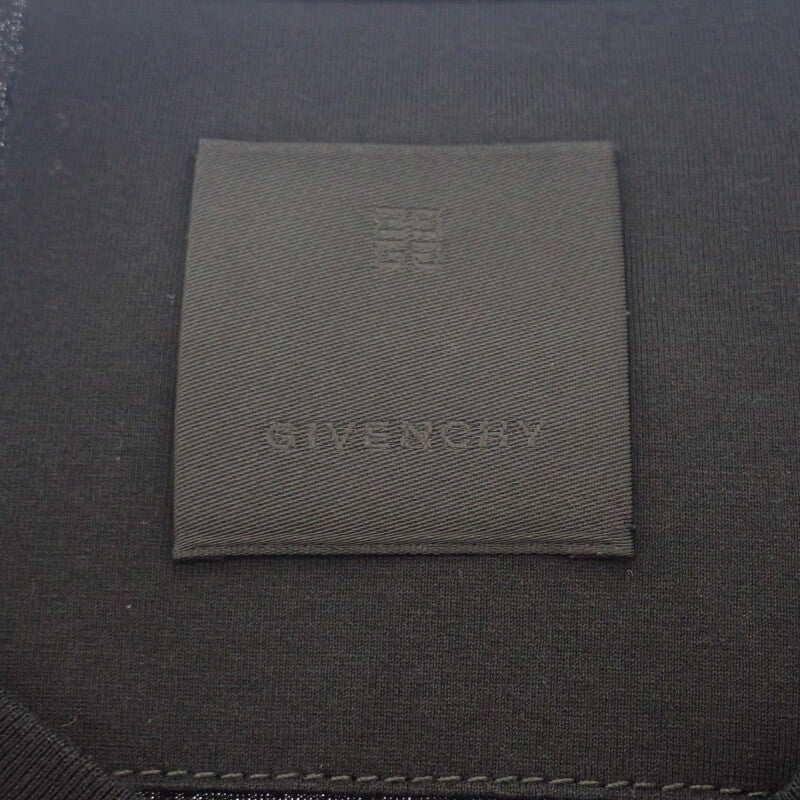 ジバンシー Givenchy ロゴ刺繍入り XL BM716G3YCD 半袖Ｔシャツ コットン ブラック レディース メンズ【中古】【ABランク】