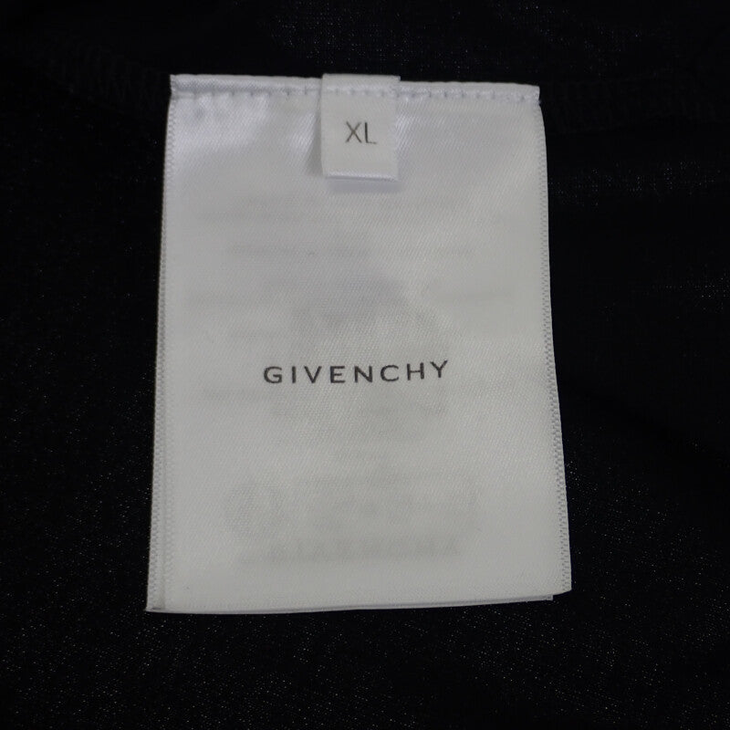 ジバンシー Givenchy ロゴ刺繍入り XL BM716G3YCD 半袖Ｔシャツ コットン ブラック レディース メンズ【中古】【ABランク】