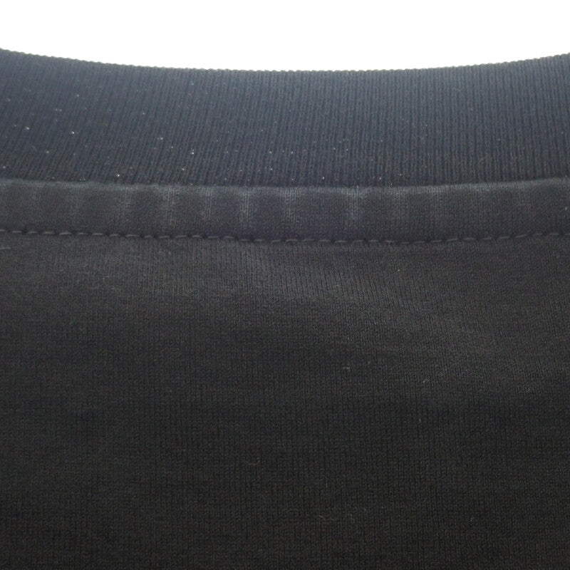 ジバンシー Givenchy ロゴ刺繍入り XL BM716G3YCD 半袖Ｔシャツ コットン ブラック レディース メンズ【中古】【ABランク】