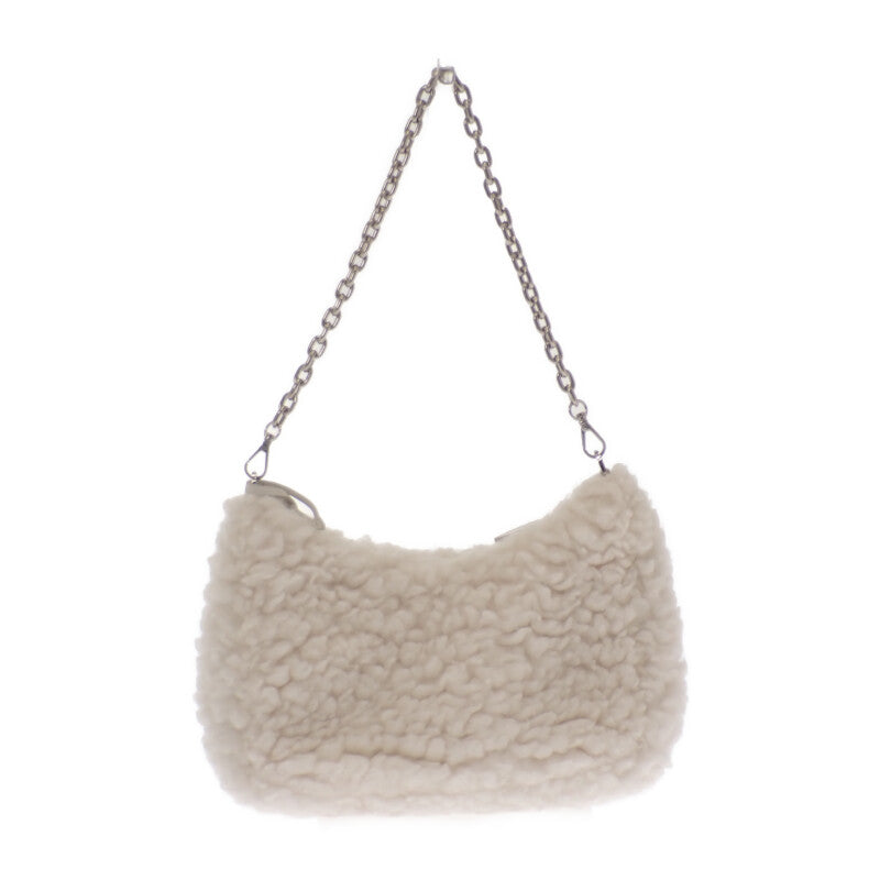 プラダ PRADA Re-Edition 2005ショルダー 1BH2042FLIF0018 2WAYバッグ ハンドバッグ ショルダーバッグ ウール カシミヤ ホワイト シルバー金具 レディース【中古】【ABランク】