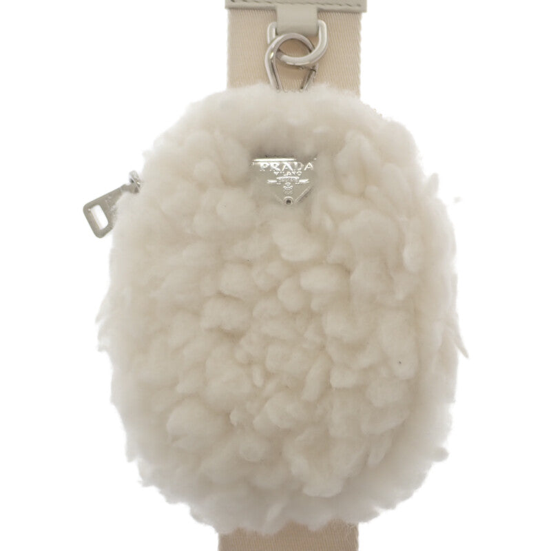 プラダ PRADA Re-Edition 2005ショルダー 1BH2042FLIF0018 2WAYバッグ ハンドバッグ ショルダーバッグ ウール カシミヤ ホワイト シルバー金具 レディース【中古】【ABランク】