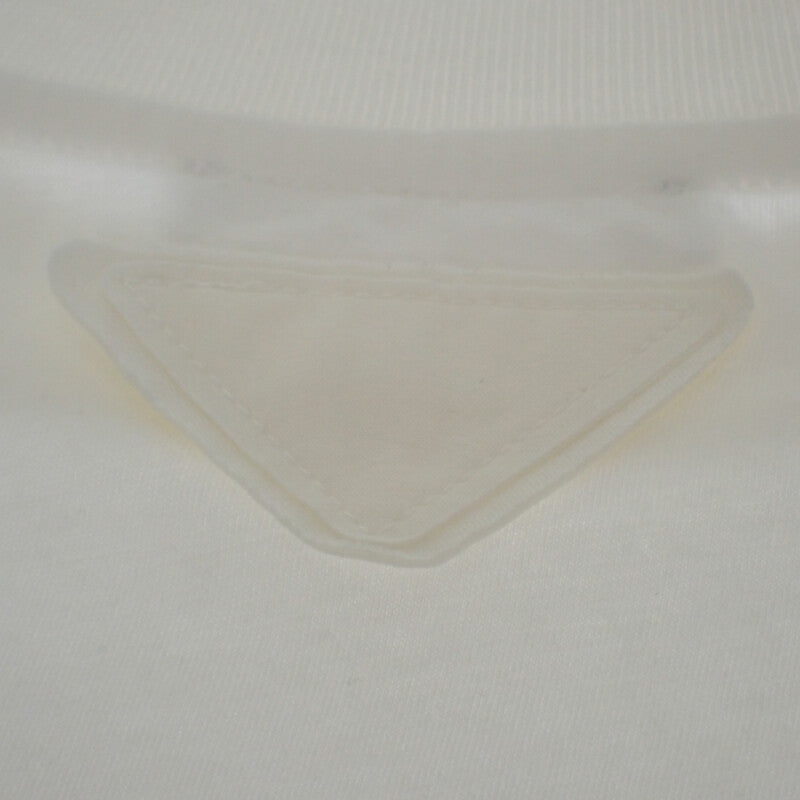 プラダ PRADA クルーネック 無地 L UJM492S151ILK 半袖Ｔシャツ コットン ホワイト メンズ レディース【中古】【Aランク】