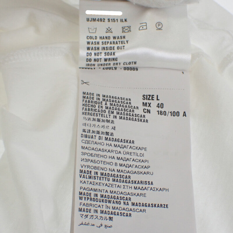 プラダ PRADA クルーネック 無地 L UJM492S151ILK 半袖Ｔシャツ コットン ホワイト メンズ レディース【中古】【Aランク】