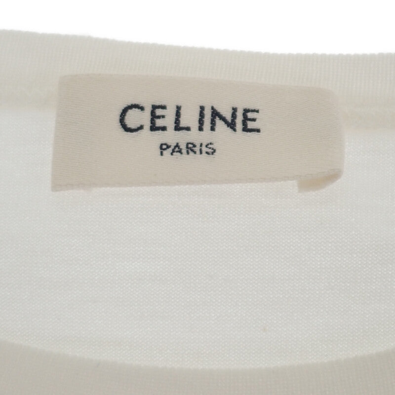 セリーヌ CELINE アンカー 70’s クルーネック M 2X80D671Q.01MA 半袖Ｔシャツ コットン ホワイト ネイビー レディース【中古】【Aランク】