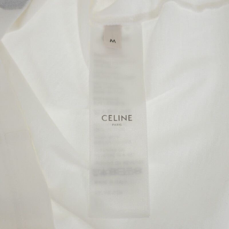 セリーヌ CELINE アンカー 70’s クルーネック M 2X80D671Q.01MA 半袖Ｔシャツ コットン ホワイト ネイビー レディース【中古】【Aランク】