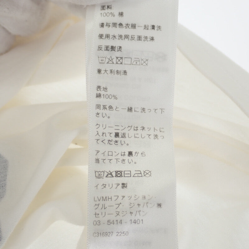 セリーヌ CELINE アンカー 70’s クルーネック M 2X80D671Q.01MA 半袖Ｔシャツ コットン ホワイト ネイビー レディース【中古】【Aランク】