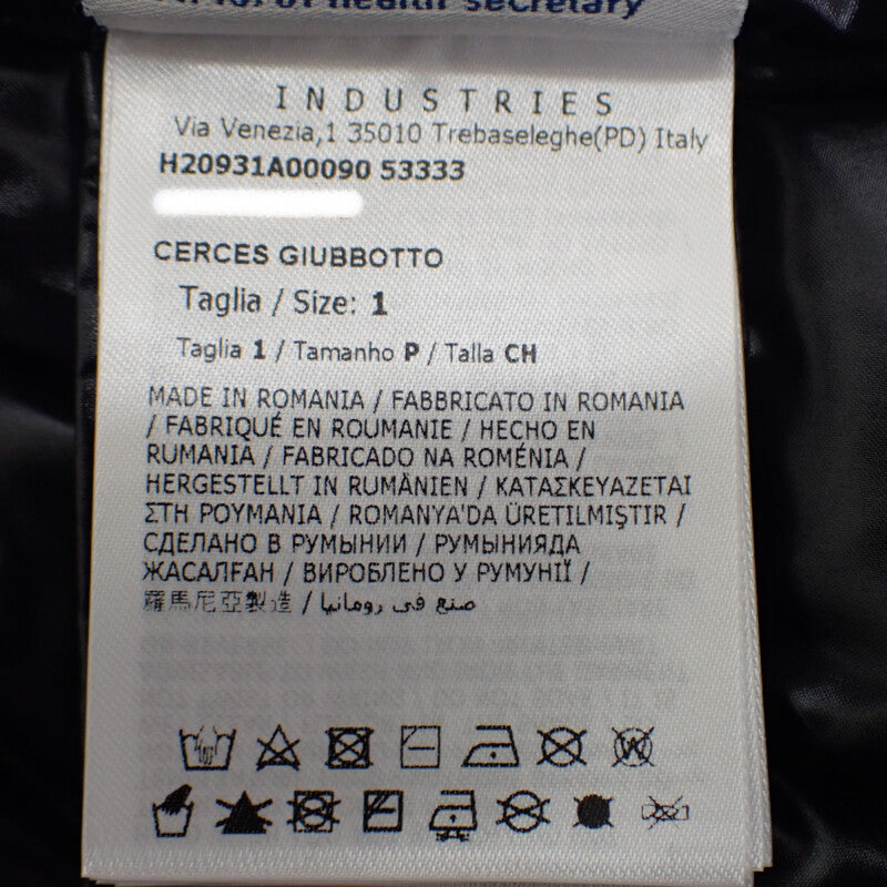 モンクレール MONCLER CERCES ショートダウン 1 H20931A0009053333 ダウンジャケット ナイロン ブラック レディース【中古】【ABランク】