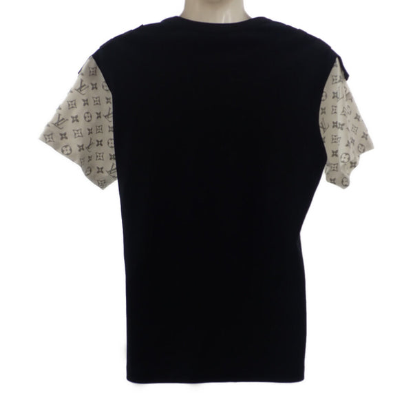 ルイヴィトン LOUIS VUITTON シルバーモノグラム Tシャツ L 半袖Ｔシャツ コットン ホワイト ブラック レディース【中古】【ABランク】