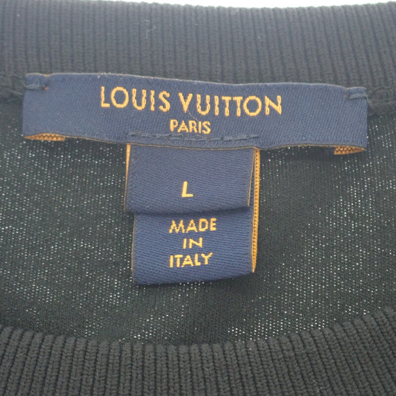 ルイヴィトン LOUIS VUITTON シルバーモノグラム Tシャツ L 半袖Ｔシャツ コットン ホワイト ブラック レディース【中古】【ABランク】