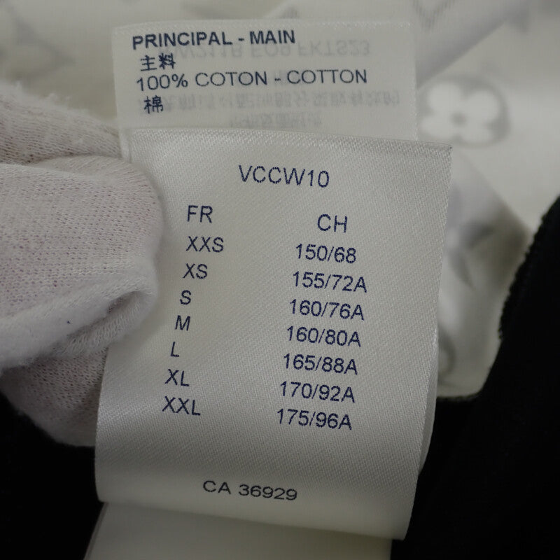 ルイヴィトン LOUIS VUITTON シルバーモノグラム Tシャツ L 半袖Ｔシャツ コットン ホワイト ブラック レディース【中古】【ABランク】