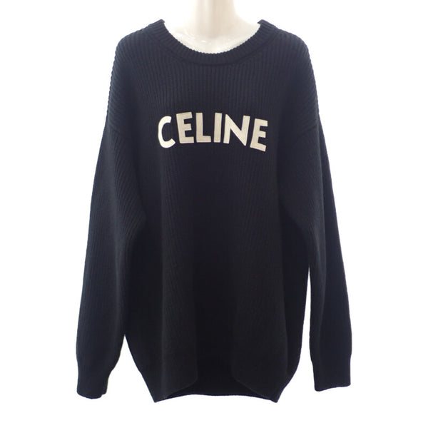 セリーヌ CELINE オーバーサイズ S 2A19R423P.38NO セーター ウール ブラック レディース【中古】【Aランク】