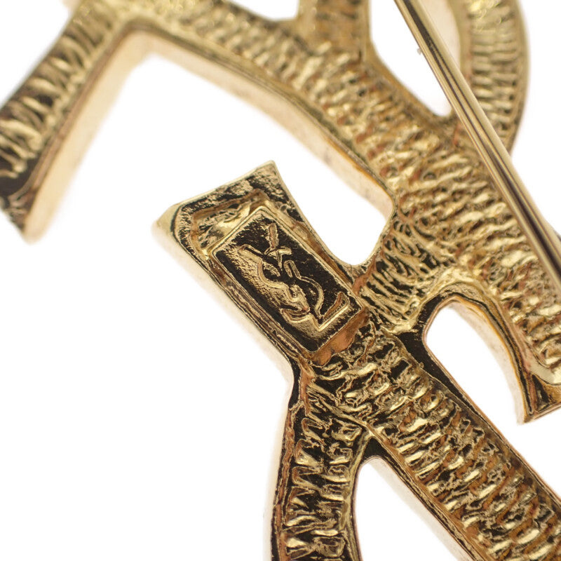 イヴ・サンローラン YVES SAINT LAURENT カサンドラ ブローチ メタル クリスタル レディース メンズ【中古】【ABランク】