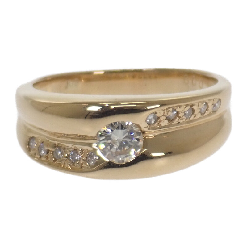 デザインジュエリー 14号 リング K18イエローゴールド ダイヤモンド レディース【中古】【Aランク】