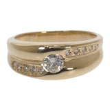 デザインジュエリー 14号 リング K18イエローゴールド ダイヤモンド レディース【中古】【Aランク】