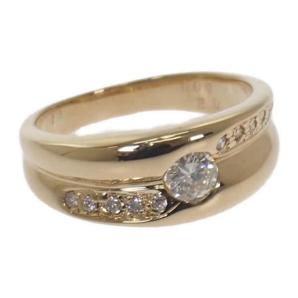 デザインジュエリー 14号 リング K18イエローゴールド ダイヤモンド レディース【中古】【Aランク】