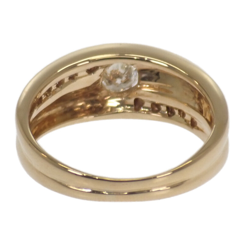 デザインジュエリー 14号 リング K18イエローゴールド ダイヤモンド レディース【中古】【Aランク】