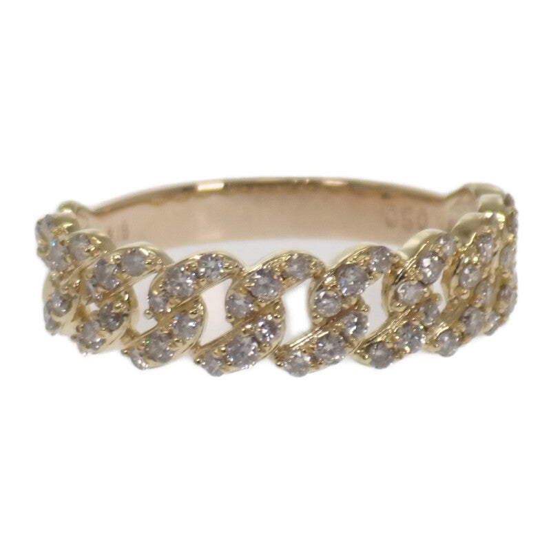 デザインジュエリー 14号 リング K18イエローゴールド ダイヤモンド レディース【中古】【Aランク】