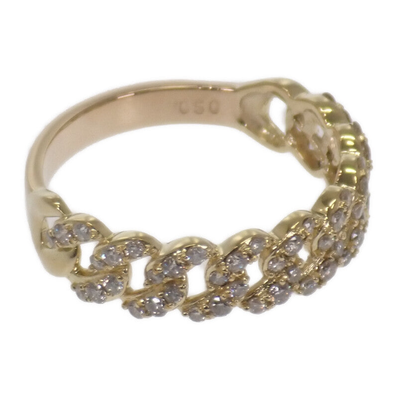 デザインジュエリー 14号 リング K18イエローゴールド ダイヤモンド レディース【中古】【Aランク】