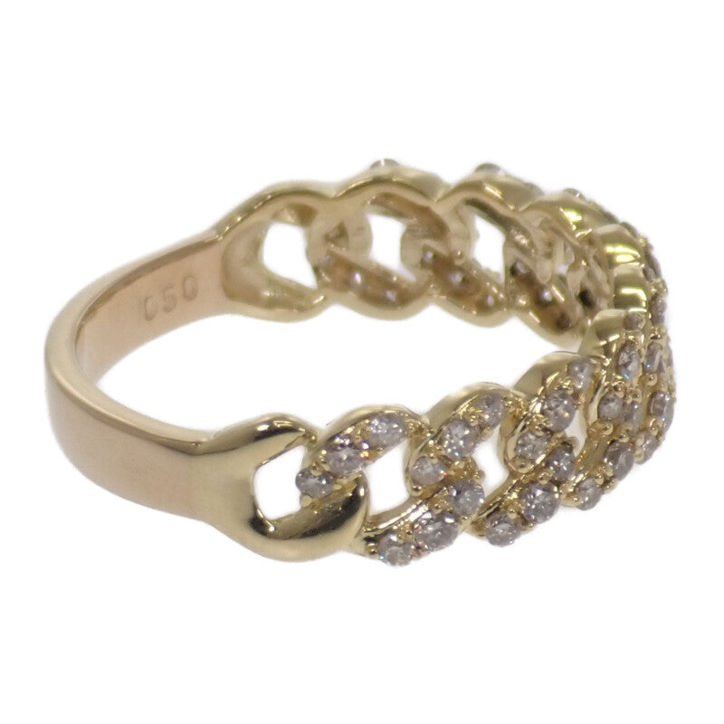 デザインジュエリー 14号 リング K18イエローゴールド ダイヤモンド レディース【中古】【Aランク】