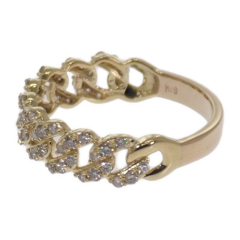 デザインジュエリー 14号 リング K18イエローゴールド ダイヤモンド レディース【中古】【Aランク】