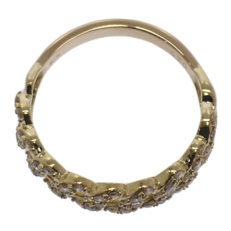 デザインジュエリー 14号 リング K18イエローゴールド ダイヤモンド レディース【中古】【Aランク】