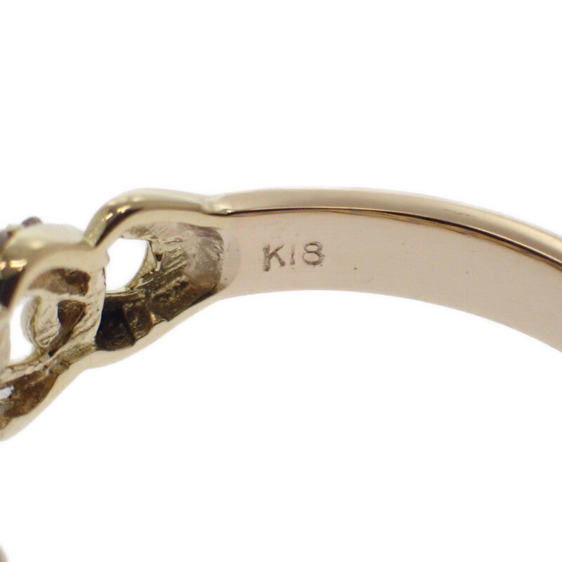 デザインジュエリー 14号 リング K18イエローゴールド ダイヤモンド レディース【中古】【Aランク】