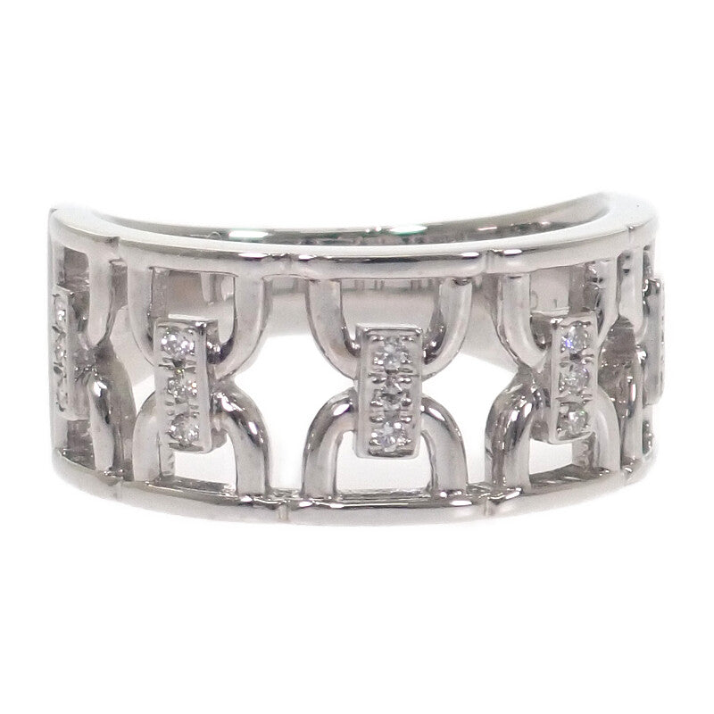 デザインジュエリー 14号 リング K18ホワイトゴールド ダイヤモンド レディース メンズ ユニセックス【中古】【Aランク】