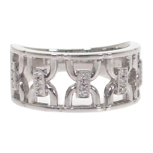 デザインジュエリー 14号 リング K18ホワイトゴールド ダイヤモンド レディース メンズ ユニセックス【中古】【Aランク】