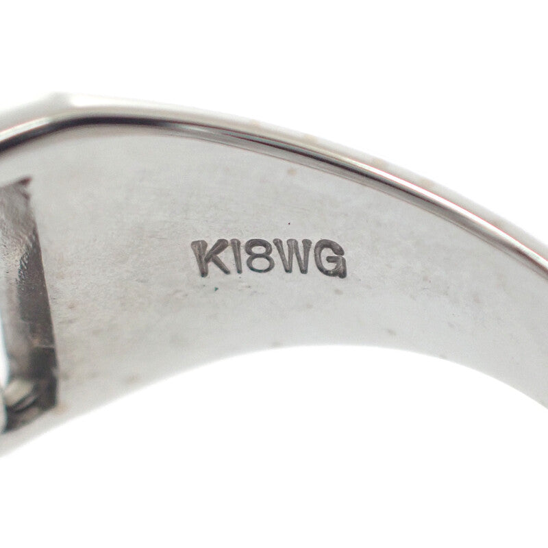 デザインジュエリー 14号 リング K18ホワイトゴールド ダイヤモンド レディース メンズ ユニセックス【中古】【Aランク】