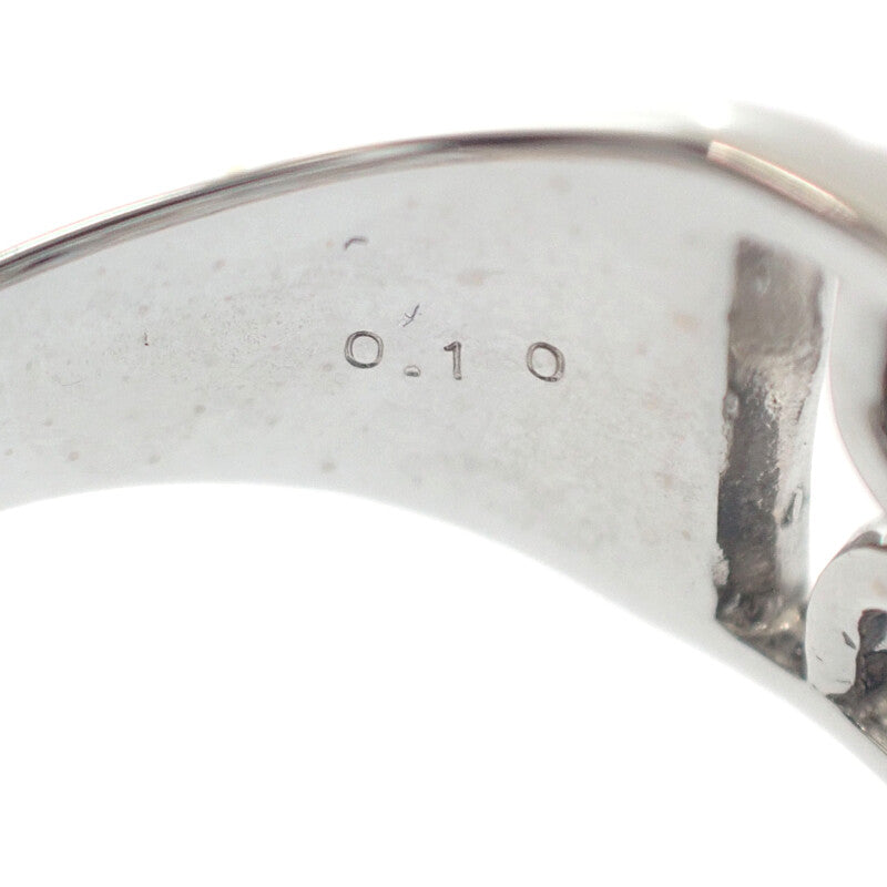 デザインジュエリー 14号 リング K18ホワイトゴールド ダイヤモンド レディース メンズ ユニセックス【中古】【Aランク】