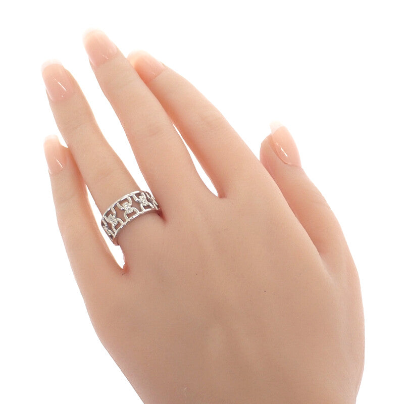 デザインジュエリー 14号 リング K18ホワイトゴールド ダイヤモンド レディース メンズ ユニセックス【中古】【Aランク】