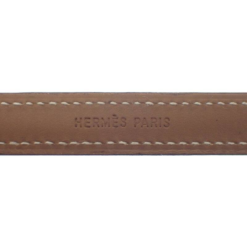 エルメス HERMES セリエ ルーピング ソルド品 ブレスレット レザー ブラウン ブラック シルバー金具 レディース メンズ【中古】【Aランク】