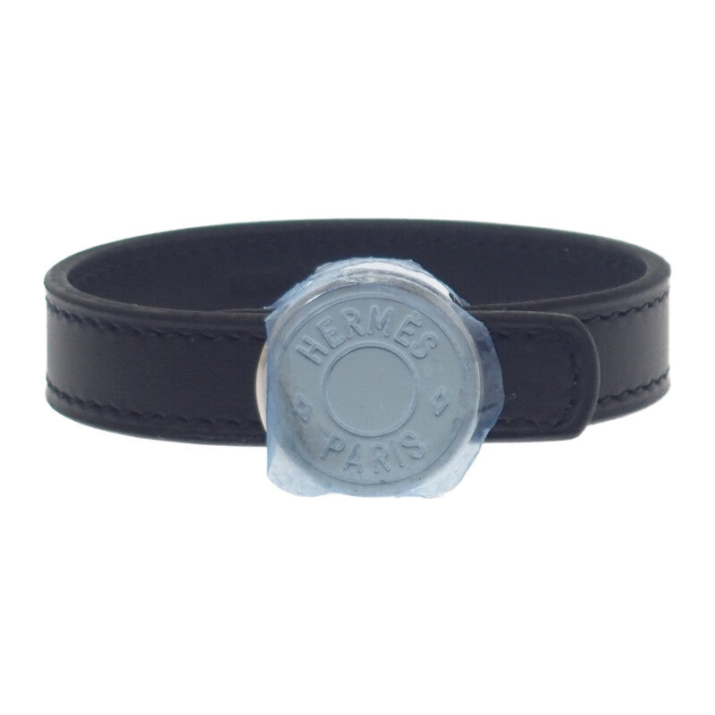 エルメス HERMES セリエ ルーピング ソルド品 ブレスレット レザー ブラウン ブラック シルバー金具 レディース メンズ【中古】【Aランク】