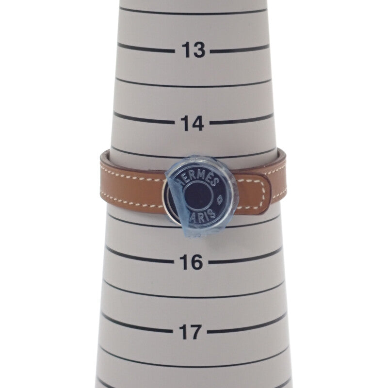 エルメス HERMES セリエ ルーピング ソルド品 ブレスレット レザー ブラウン ブラック シルバー金具 レディース メンズ【中古】【Aランク】