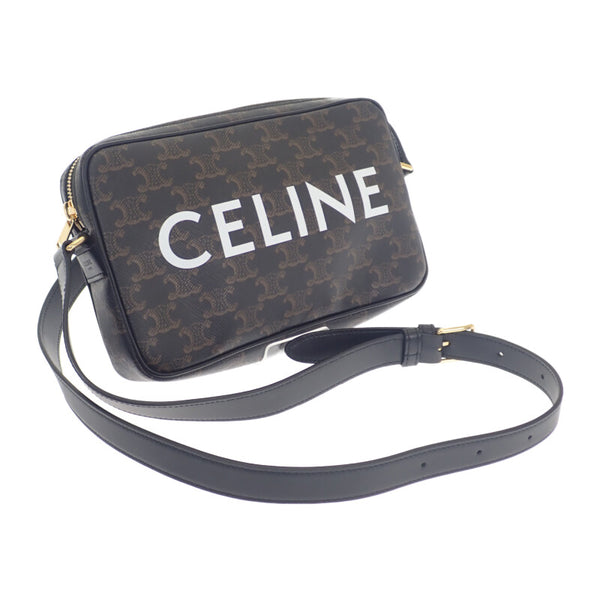セリーヌ CELINE ミディアムメッセンジャー 194502CIM.38OG ショルダーバッグ PVC ブラック ゴールド金具 レディース【中古】【Aランク】