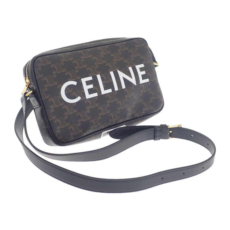 セリーヌ CELINE ミディアムメッセンジャー 194502CIM.38OG ショルダーバッグ PVC ブラック ゴールド金具 レディース【中古】【Aランク】