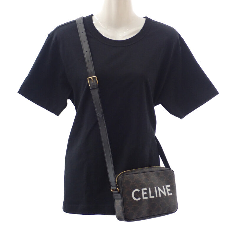 【CELINE/セリーヌ】 194502CIM トリオンフ ミディアム メッセンジャー ショルダーバッグ PVC/レザー ブラウン/ブラック  ユニセックス【中古】【真子質店】【BL】【IDMax】 CELINE（セリーヌ） ショルダーバッグ Horizontal Messenger