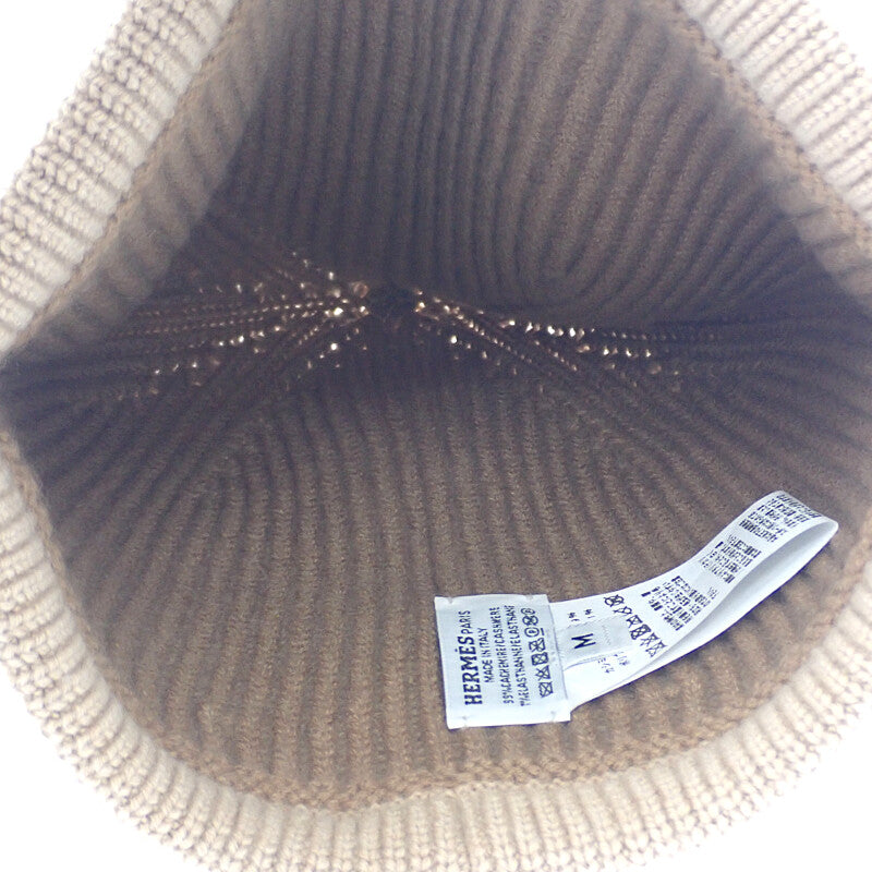 エルメス HERMES ニットキャップ ヘヴン M H232021N UIME ニットキャップ カシミヤ ポリウレタン ブラウン レディース【中古】【SAランク】
