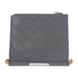 ボッテガヴェネタ BOTTEGA VENETA ソルスティス スモール 788055 二つ折り財布 イントレチャート グレー ゴールド金具 メンズ レディース【中古】【Aランク】