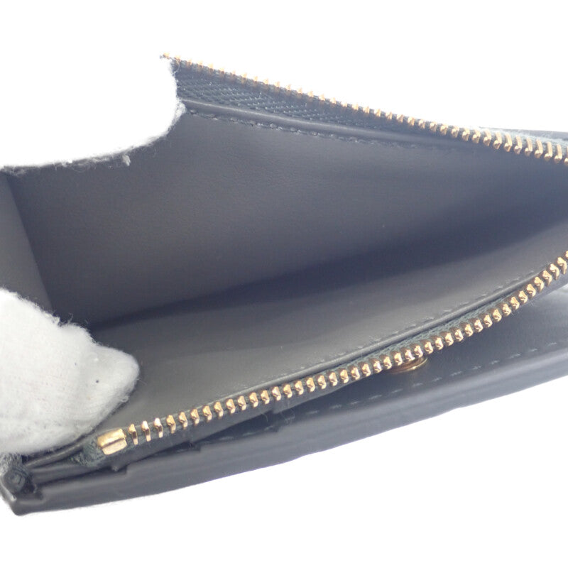 ボッテガヴェネタ BOTTEGA VENETA ソルスティス スモール 788055 二つ折り財布 イントレチャート グレー ゴールド金具 メンズ レディース【中古】【Aランク】