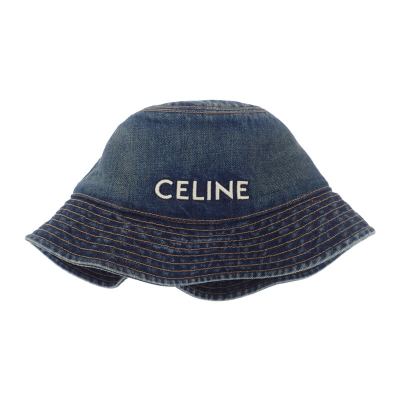セリーヌ CELINE トレイルウォッシュデニム バケット S ハット コットン ブルー メンズ【中古】【Aランク】
