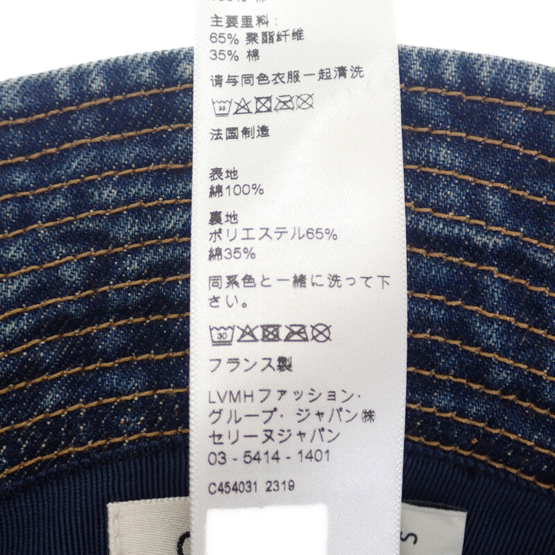 セリーヌ CELINE トレイルウォッシュデニム バケット S ハット コットン ブルー メンズ【中古】【Aランク】