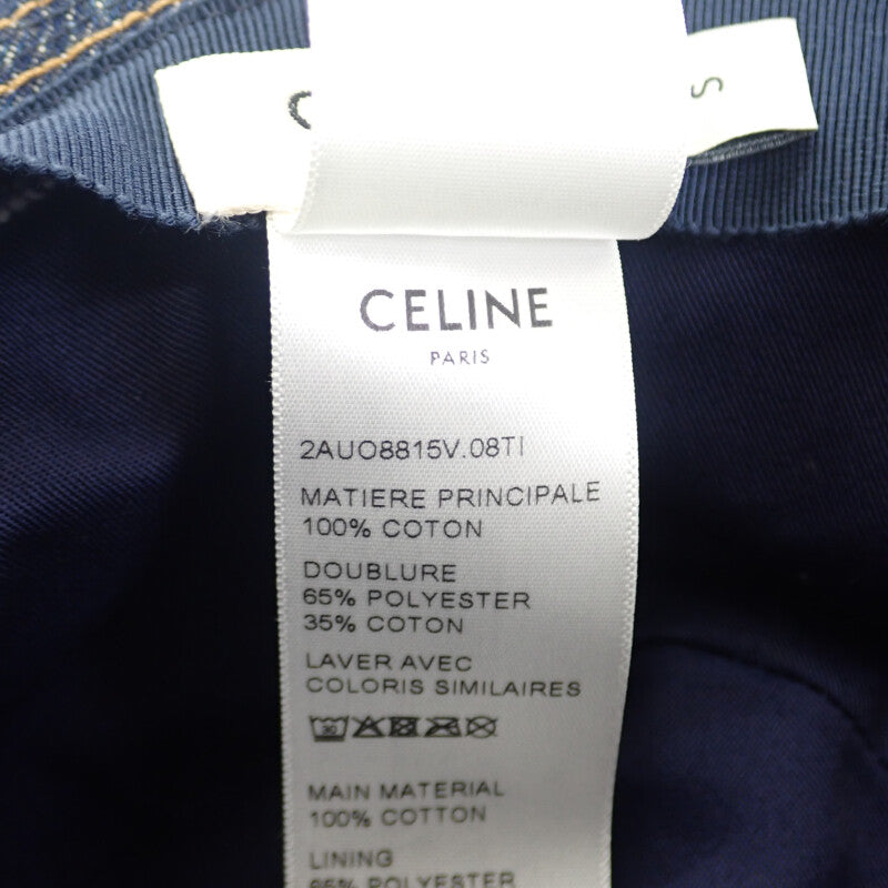 セリーヌ CELINE トレイルウォッシュデニム バケット S ハット コットン ブルー メンズ【中古】【Aランク】