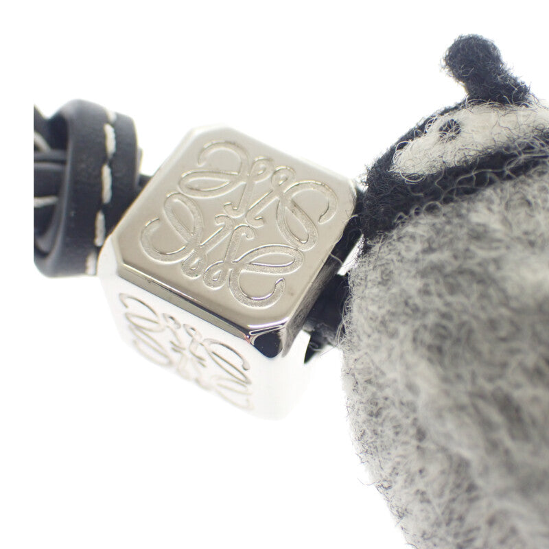 ロエベ LOEWE ベビーペンギン C621232X23 バッグチャーム カーフ フェルト グレー シルバー金具 レディース【中古】【Aランク】