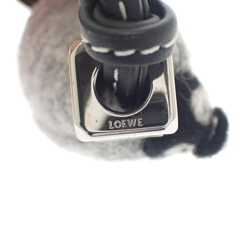ロエベ LOEWE ベビーペンギン C621232X23 バッグチャーム カーフ フェルト グレー シルバー金具 レディース【中古】【Aランク】