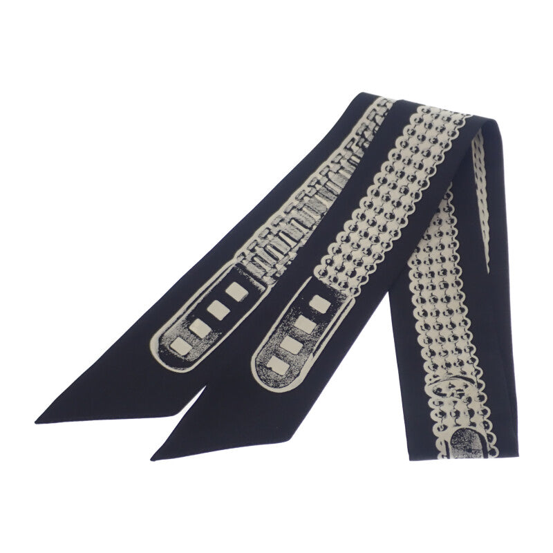 エルメス HERMES ツイリー トレゾール ドゥ メドール スカーフ シルク ブラック レディース【中古】【Aランク】