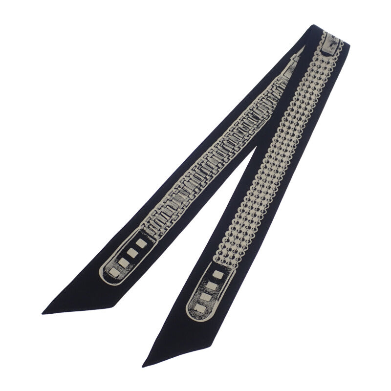 エルメス HERMES ツイリー トレゾール ドゥ メドール スカーフ シルク ブラック レディース【中古】【Aランク】